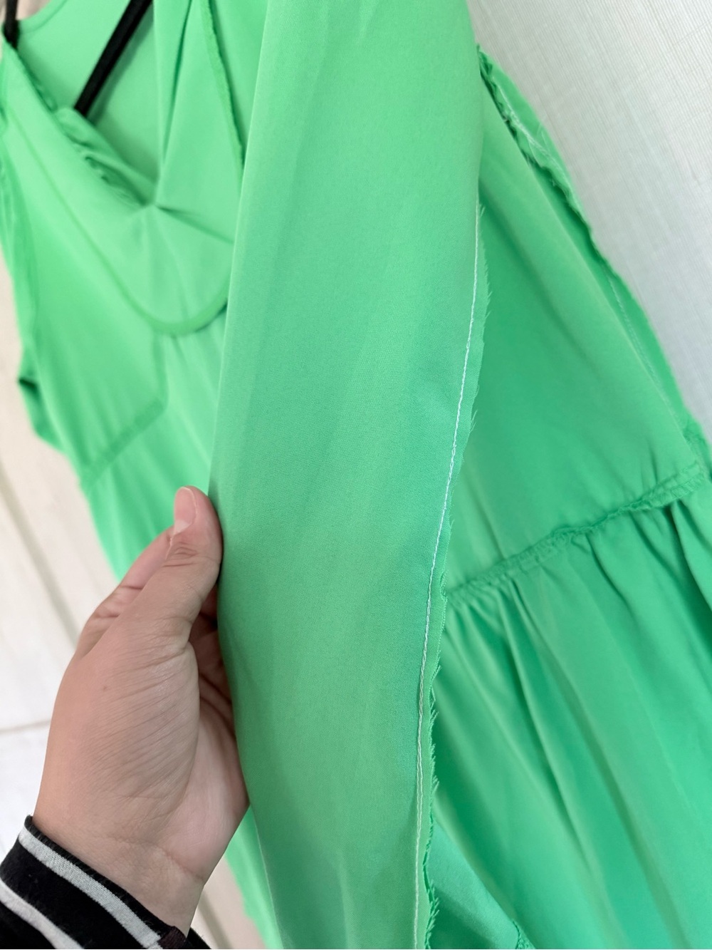Green Ruffle-Trim Dress - Picture 3 of 4